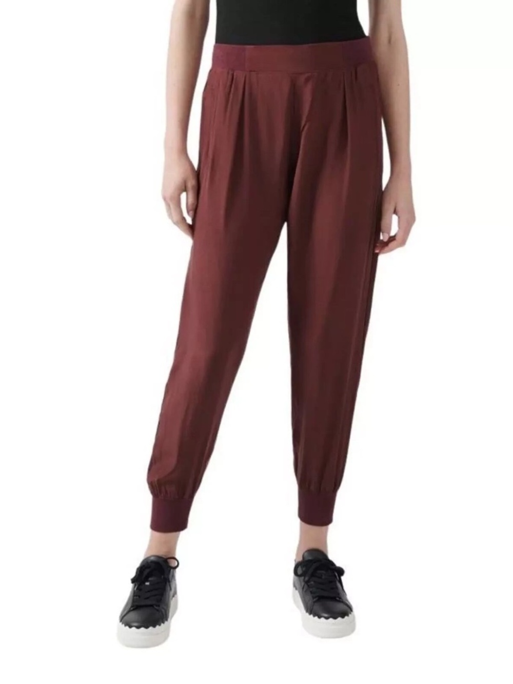 Unworn ATM Anthony Thomas Melilla Silk Charmeuse Joggers in Cordovan